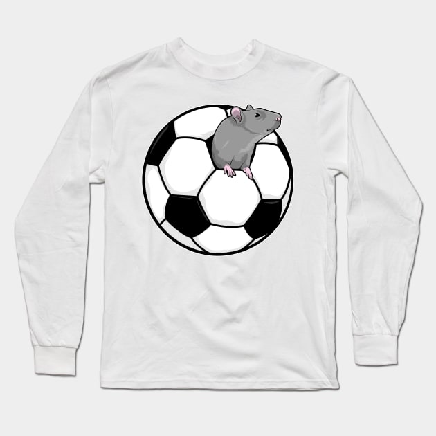 Rat with Soccer ball Long Sleeve T-Shirt by Markus Schnabel